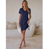 image:imageANRABESS Summer Dress for Women 2026 Vacation Clothes Short Sleeve V Neck Casual WrinkleFree T Shirt Sundress Travel HolidayNavy Blue