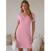 image:imageANRABESS Summer Dress for Women 2026 Vacation Clothes Short Sleeve V Neck Casual WrinkleFree T Shirt Sundress Travel HolidayPink