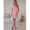image:imageANRABESS Summer Dress for Women 2026 Vacation Clothes Short Sleeve V Neck Casual WrinkleFree T Shirt Sundress Travel HolidayPink