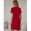 image:imageANRABESS Summer Dress for Women 2026 Vacation Clothes Short Sleeve V Neck Casual WrinkleFree T Shirt Sundress Travel HolidayRed