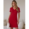 image:imageANRABESS Summer Dress for Women 2026 Vacation Clothes Short Sleeve V Neck Casual WrinkleFree T Shirt Sundress Travel HolidayRed
