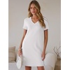 image:imageANRABESS Summer Dress for Women 2026 Vacation Clothes Short Sleeve V Neck Casual WrinkleFree T Shirt Sundress Travel HolidayWhite