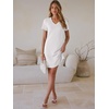 image:imageANRABESS Summer Dress for Women 2026 Vacation Clothes Short Sleeve V Neck Casual WrinkleFree T Shirt Sundress Travel HolidayWhite