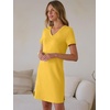 image:imageANRABESS Summer Dress for Women 2026 Vacation Clothes Short Sleeve V Neck Casual WrinkleFree T Shirt Sundress Travel HolidayYellow