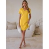 image:imageANRABESS Summer Dress for Women 2026 Vacation Clothes Short Sleeve V Neck Casual WrinkleFree T Shirt Sundress Travel HolidayYellow