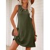image:imageANRABESS Summer Dresses for Women 2026 Casual Keyhole Sleeveless Beach Cover Up Short Sundress Cruise Outfits Vcation ClothesArmy Green