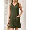image:imageANRABESS Summer Dresses for Women 2026 Casual Keyhole Sleeveless Beach Cover Up Short Sundress Cruise Outfits Vcation ClothesArmy Green