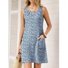 image:imageANRABESS Summer Dresses for Women 2026 Casual Keyhole Sleeveless Beach Cover Up Short Sundress Cruise Outfits Vcation ClothesBlue White Floral