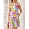 image:imageANRABESS Summer Dresses for Women 2026 Casual Keyhole Sleeveless Beach Cover Up Short Sundress Cruise Outfits Vcation ClothesFloral Blue Orange Pink