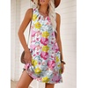 image:imageANRABESS Summer Dresses for Women 2026 Casual Keyhole Sleeveless Beach Cover Up Short Sundress Cruise Outfits Vcation ClothesFloral Blue Orange Pink