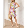 image:imageANRABESS Summer Dresses for Women 2026 Casual Keyhole Sleeveless Beach Cover Up Short Sundress Cruise Outfits Vcation ClothesFloral Blue Orange Pink