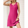 image:imageANRABESS Summer Dresses for Women 2026 Casual Keyhole Sleeveless Beach Cover Up Short Sundress Cruise Outfits Vcation ClothesHot Pink