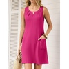 image:imageANRABESS Summer Dresses for Women 2026 Casual Keyhole Sleeveless Beach Cover Up Short Sundress Cruise Outfits Vcation ClothesHot Pink
