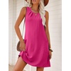 image:imageANRABESS Summer Dresses for Women 2026 Casual Keyhole Sleeveless Beach Cover Up Short Sundress Cruise Outfits Vcation ClothesHot Pink