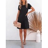 image:imageANRABESS Swimsuit Coverup for Women Crew Neck Short Sleeve Beach Sundresses Summer T Shirt Dress with Pockets PlainPrintBlack