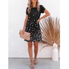image:imageANRABESS Swimsuit Coverup for Women Crew Neck Short Sleeve Beach Sundresses Summer T Shirt Dress with Pockets PlainPrintFloral Black
