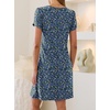 image:imageANRABESS Swimsuit Coverup for Women Crew Neck Short Sleeve Beach Sundresses Summer T Shirt Dress with Pockets PlainPrintFloral Blue White