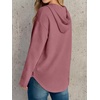 image:imageANRABESS Waffle Knit Hoodies for Women Comfy Drawstring Loose Fit Long Sleeve Sweatshirt Tops for Casual Daily Wear WorkMauve