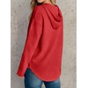 image:imageANRABESS Waffle Knit Hoodies for Women Comfy Drawstring Loose Fit Long Sleeve Sweatshirt Tops for Casual Daily Wear WorkRed