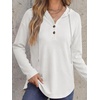 image:imageANRABESS Waffle Knit Hoodies for Women Comfy Drawstring Loose Fit Long Sleeve Sweatshirt Tops for Casual Daily Wear WorkWhite