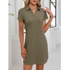 image:imageANRABESS Women Mini T Shirt Dress V Neck Short Sleeve with Pockets Soft Medium Stretch Trendy Summer Casual Beach VacationArmy Green