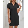image:imageANRABESS Women Mini T Shirt Dress V Neck Short Sleeve with Pockets Soft Medium Stretch Trendy Summer Casual Beach VacationBlack