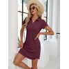 image:imageANRABESS Women Mini T Shirt Dress V Neck Short Sleeve with Pockets Soft Medium Stretch Trendy Summer Casual Beach VacationBurgundy