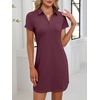 image:imageANRABESS Women Mini T Shirt Dress V Neck Short Sleeve with Pockets Soft Medium Stretch Trendy Summer Casual Beach VacationBurgundy