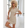 image:imageANRABESS Women Mini T Shirt Dress V Neck Short Sleeve with Pockets Soft Medium Stretch Trendy Summer Casual Beach VacationKhaki