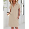 image:imageANRABESS Women Mini T Shirt Dress V Neck Short Sleeve with Pockets Soft Medium Stretch Trendy Summer Casual Beach VacationKhaki