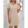 image:imageANRABESS Women Mini T Shirt Dress V Neck Short Sleeve with Pockets Soft Medium Stretch Trendy Summer Casual Beach VacationKhaki