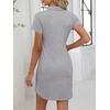 image:imageANRABESS Women Mini T Shirt Dress V Neck Short Sleeve with Pockets Soft Medium Stretch Trendy Summer Casual Beach VacationLight Grey