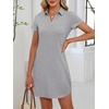 image:imageANRABESS Women Mini T Shirt Dress V Neck Short Sleeve with Pockets Soft Medium Stretch Trendy Summer Casual Beach VacationLight Grey