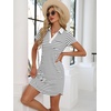 image:imageANRABESS Women Mini T Shirt Dress V Neck Short Sleeve with Pockets Soft Medium Stretch Trendy Summer Casual Beach VacationWhite Black Stripe