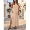 image:imageANRABESS Women Summer Casual Sleeveless Maxi Sundress Beach Tank Dresses Pockets Travel Vacation Clothes Cruise Outfits 2026Almond