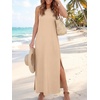 image:imageANRABESS Women Summer Casual Sleeveless Maxi Sundress Beach Tank Dresses Pockets Travel Vacation Clothes Cruise Outfits 2026Almond
