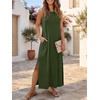 image:imageANRABESS Women Summer Casual Sleeveless Maxi Sundress Beach Tank Dresses Pockets Travel Vacation Clothes Cruise Outfits 2026Army Green