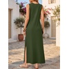 image:imageANRABESS Women Summer Casual Sleeveless Maxi Sundress Beach Tank Dresses Pockets Travel Vacation Clothes Cruise Outfits 2026Army Green