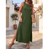 image:imageANRABESS Women Summer Casual Sleeveless Maxi Sundress Beach Tank Dresses Pockets Travel Vacation Clothes Cruise Outfits 2026Army Green