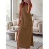 image:imageANRABESS Women Summer Casual Sleeveless Maxi Sundress Beach Tank Dresses Pockets Travel Vacation Clothes Cruise Outfits 2026Brown