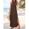 image:imageANRABESS Women Summer Casual Sleeveless Maxi Sundress Beach Tank Dresses Pockets Travel Vacation Clothes Cruise Outfits 2026Dark Brown