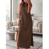 image:imageANRABESS Women Summer Casual Sleeveless Maxi Sundress Beach Tank Dresses Pockets Travel Vacation Clothes Cruise Outfits 2026Dark Brown
