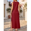 image:imageANRABESS Women Summer Casual Sleeveless Maxi Sundress Beach Tank Dresses Pockets Travel Vacation Clothes Cruise Outfits 2026Dark Red