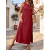 image:imageANRABESS Women Summer Casual Sleeveless Maxi Sundress Beach Tank Dresses Pockets Travel Vacation Clothes Cruise Outfits 2026Dark Red