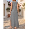 image:imageANRABESS Women Summer Casual Sleeveless Maxi Sundress Beach Tank Dresses Pockets Travel Vacation Clothes Cruise Outfits 2026Grey