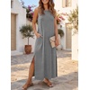 image:imageANRABESS Women Summer Casual Sleeveless Maxi Sundress Beach Tank Dresses Pockets Travel Vacation Clothes Cruise Outfits 2026Grey