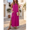 image:imageANRABESS Women Summer Casual Sleeveless Maxi Sundress Beach Tank Dresses Pockets Travel Vacation Clothes Cruise Outfits 2026Hot Pink
