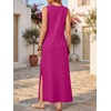 image:imageANRABESS Women Summer Casual Sleeveless Maxi Sundress Beach Tank Dresses Pockets Travel Vacation Clothes Cruise Outfits 2026Hot Pink