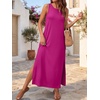 image:imageANRABESS Women Summer Casual Sleeveless Maxi Sundress Beach Tank Dresses Pockets Travel Vacation Clothes Cruise Outfits 2026Hot Pink