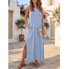 image:imageANRABESS Women Summer Casual Sleeveless Maxi Sundress Beach Tank Dresses Pockets Travel Vacation Clothes Cruise Outfits 2026Light Blue